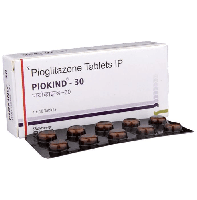 Piokind 30 Tablet – Pioglitazone (30mg) 30 mg by Mankind Pharma Ltd — photo 1 of 6