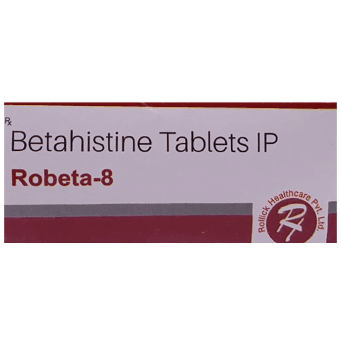 Robeta 8 Tablet – Betahistine (8mg) 8 mg by Rollick Healthcare Pvt Ltd — photo 1 of 2