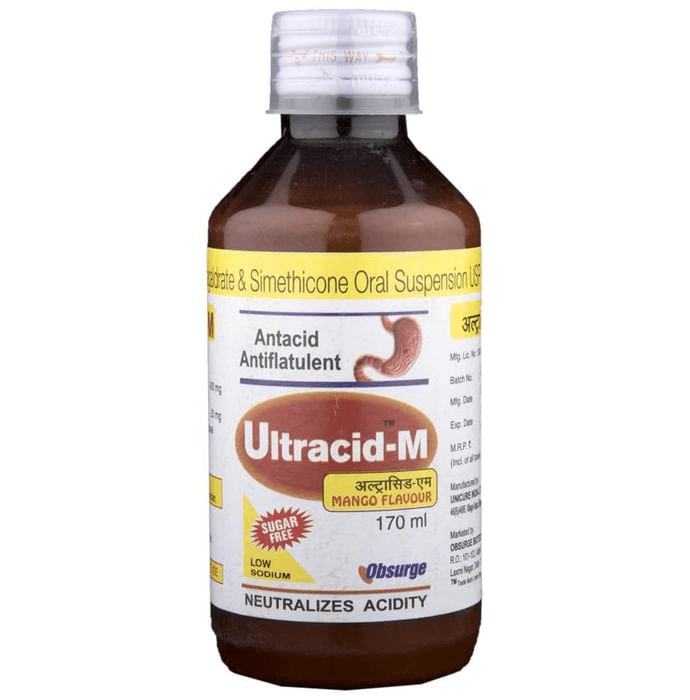 Ultracid-M Oral Suspension Mango Sugar Free – 369112b7-c26e-48ed-ba41-c9b01a002e00 by Obsurge Biotech Ltd — photo 1 of 2