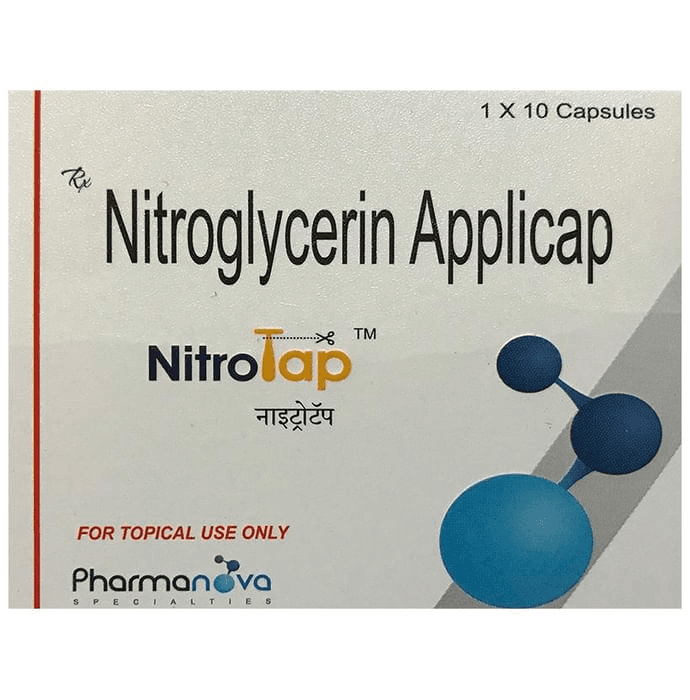 Nitrotap Applicap – Nitroglycerin (15mg) by Pharmanova Specialties Pvt Ltd