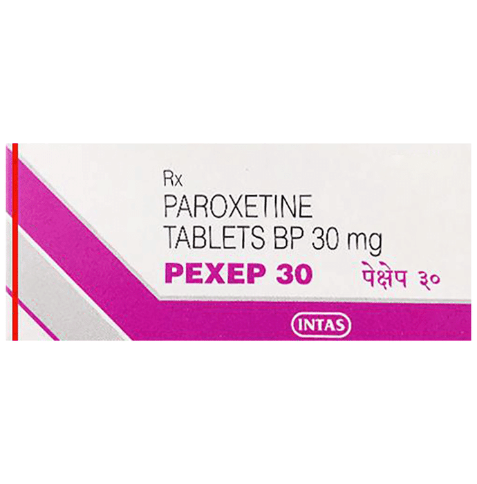 Pexep 30 Tablet – Paroxetine (30mg) 30 mg by Intas Pharmaceuticals Ltd — photo 1 of 2