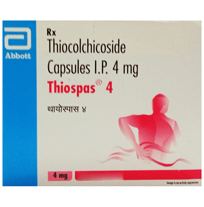 Thiospas 4 Capsule – Thiocolchicoside (4mg) 4 mg by Abbott — photo 1 of 3