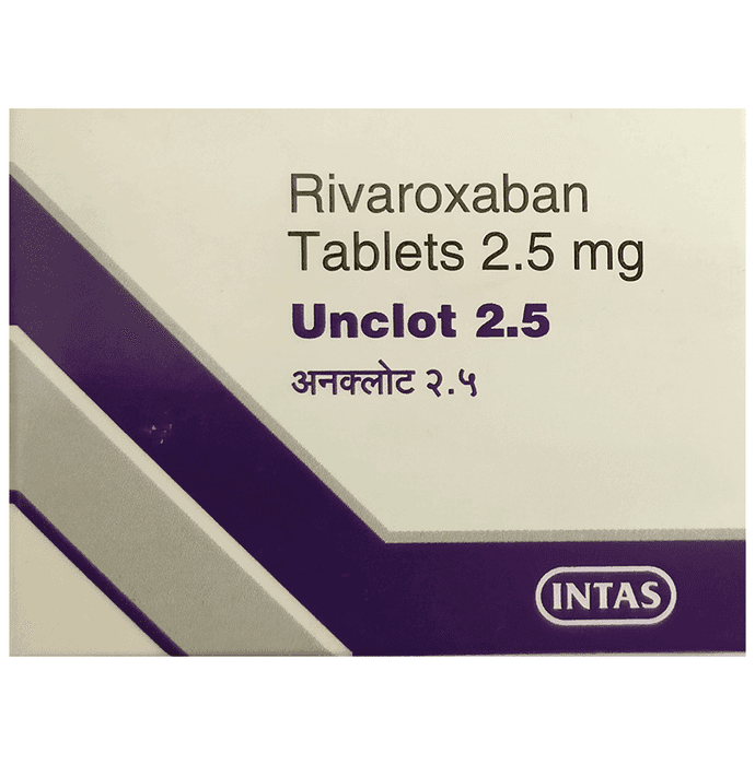 Unclot 2.5 Tablet – Rivaroxaban (2.5mg) 2.5 mg by Intas Pharmaceuticals Ltd — photo 1 of 3