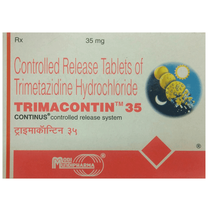 Trimacontin 35 Tablet – Trimetazidine (35mg) 35 mg by Modi Mundi Pharma Pvt Ltd — photo 1 of 2