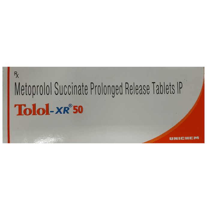 Tolol -XR 50 Tablet – Metoprolol Succinate (47.5mg) 50 mg by Torrent Pharmaceuticals Ltd — photo 1 of 3