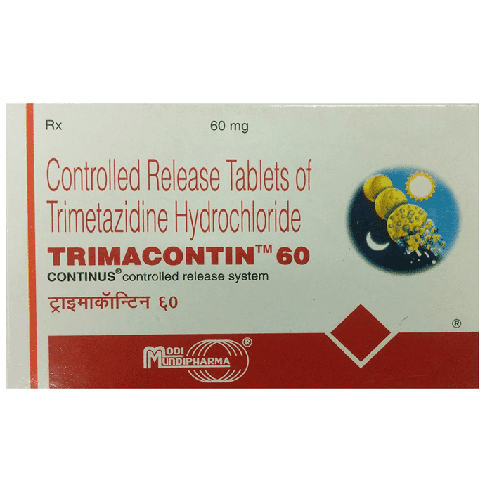 Trimacontin 60 Tablet CR – Trimetazidine (60mg) 60 mg by Modi Mundi Pharma Pvt Ltd — photo 1 of 3