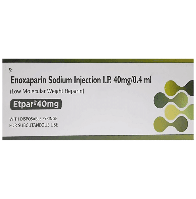 Etpar 40mg Injection – Enoxaparin (40mg) 40 mg by Accilex Diacardo — photo 1 of 2