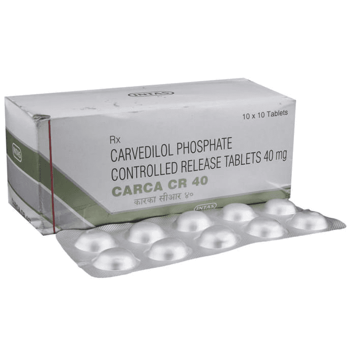 Carca CR 40 Tablet – Carvedilol (40mg) 40 mg by Intas Pharmaceuticals Ltd — photo 1 of 6
