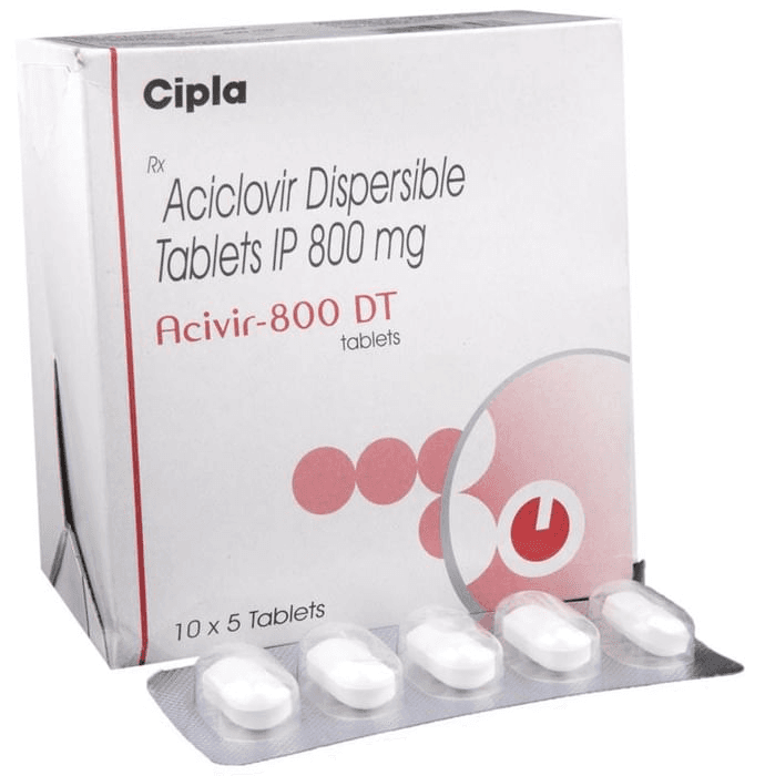 Acivir 800 DT Tablet – Acyclovir (800mg) 800 mg by Cipla Ltd — photo 1 of 6