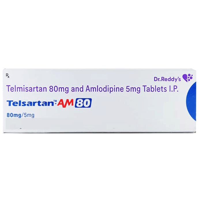 Telsartan-AM 80 Tablet – Telmisartan (80mg) 80 mg by Dr Reddy's Laboratories Ltd — photo 1 of 3