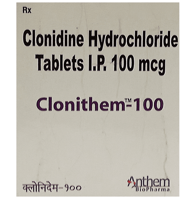 Clonithem 100 Tablet – Clonidine (100mcg) 100 mg by Anthem Biopharma — photo 1 of 3