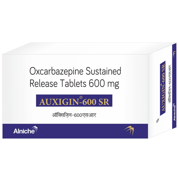 Auxigin 600 SR Tablet – Oxcarbazepine (600mg) 600 mg by Alniche Life Sciences Pvt Ltd