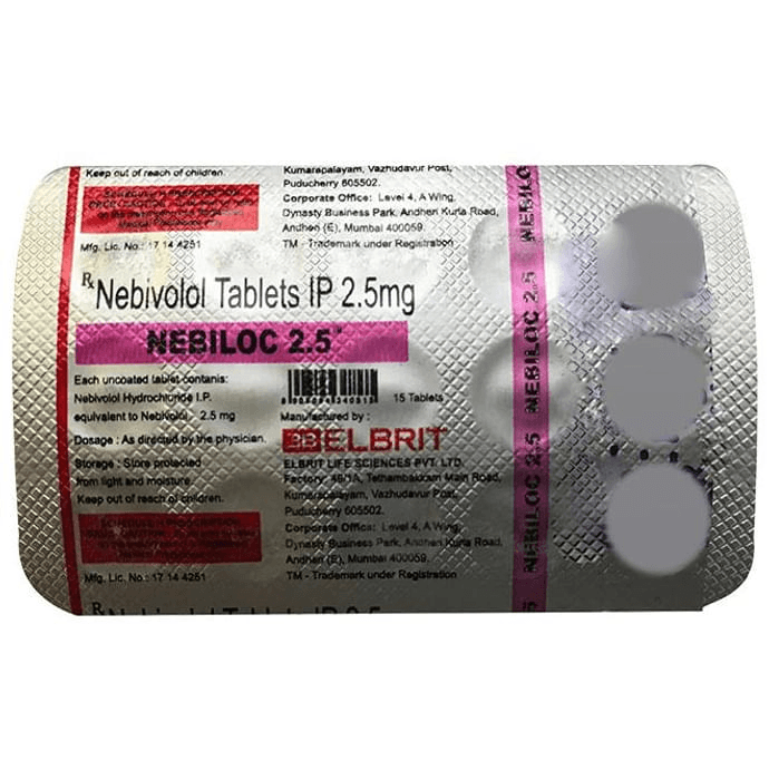 Nebiloc 2.5 Tablet – Nebivolol (2.5mg) 2.5 mg by Elbrit Life Sciences