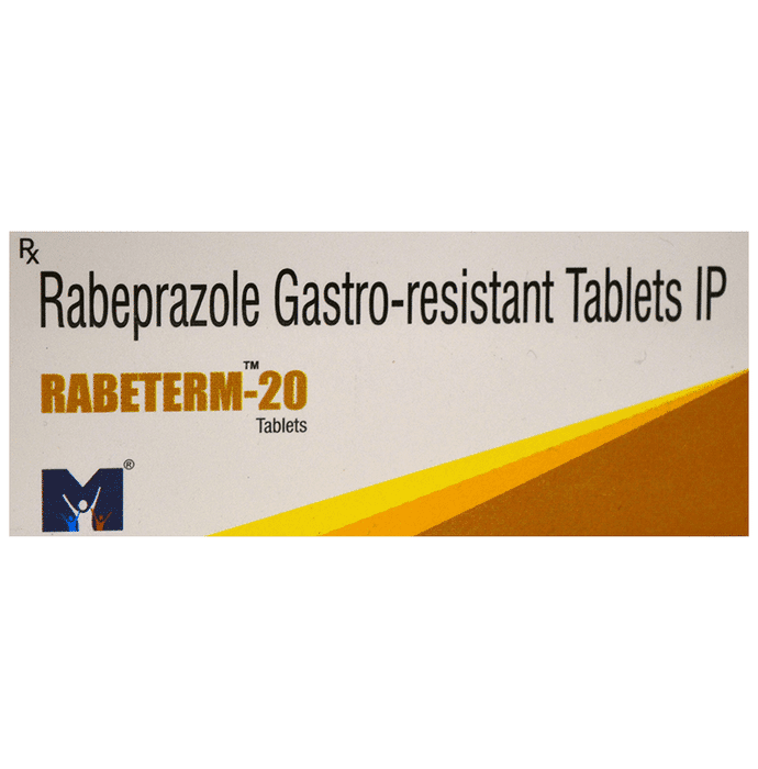 Rabeterm 20 Tablet – Rabeprazole (20mg) 20 mg by Medterm Healthcare Pvt Ltd — photo 1 of 2