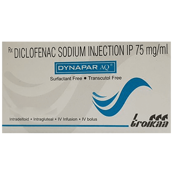 Dynapar AQ Injection 1ml – Diclofenac (75mg) 1 ml by Troikaa Pharmaceuticals Ltd