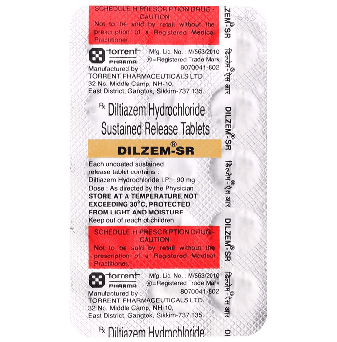 Dilzem -SR Tablet – Diltiazem (90mg) by Torrent Pharmaceuticals Ltd — photo 1 of 2