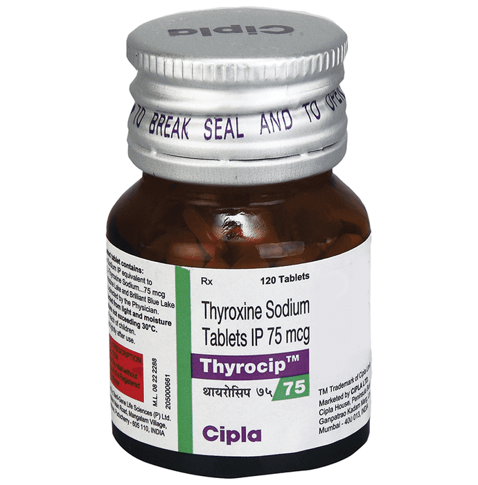 Thyrocip 75mcg Tablet – c58b318c-49c3-43ed-9b3c-f10379ed50b5 by Cipla Ltd — photo 1 of 3