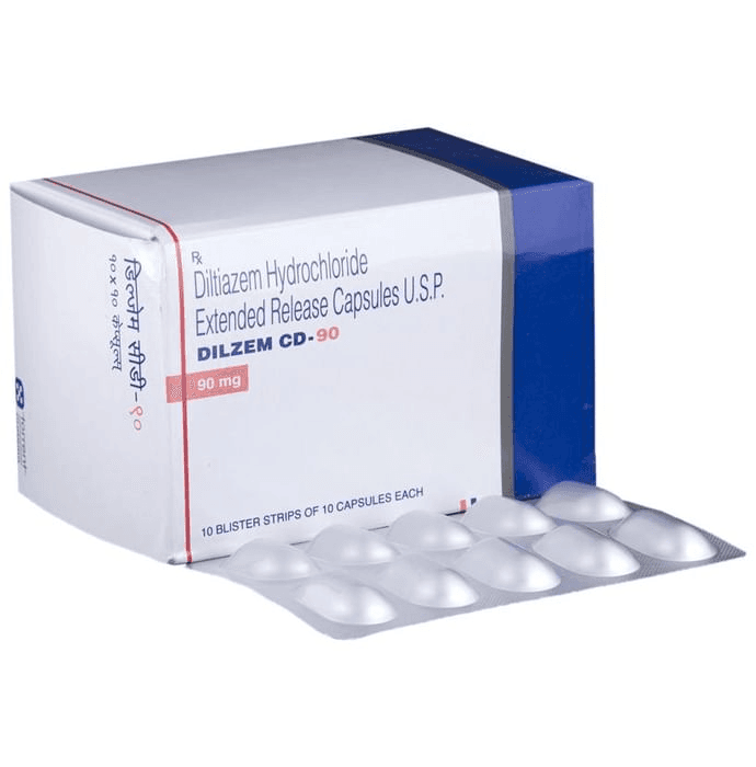 Dilzem CD 90 Capsule ER – Diltiazem (90mg) 90 mg by Torrent Pharmaceuticals Ltd — photo 1 of 6