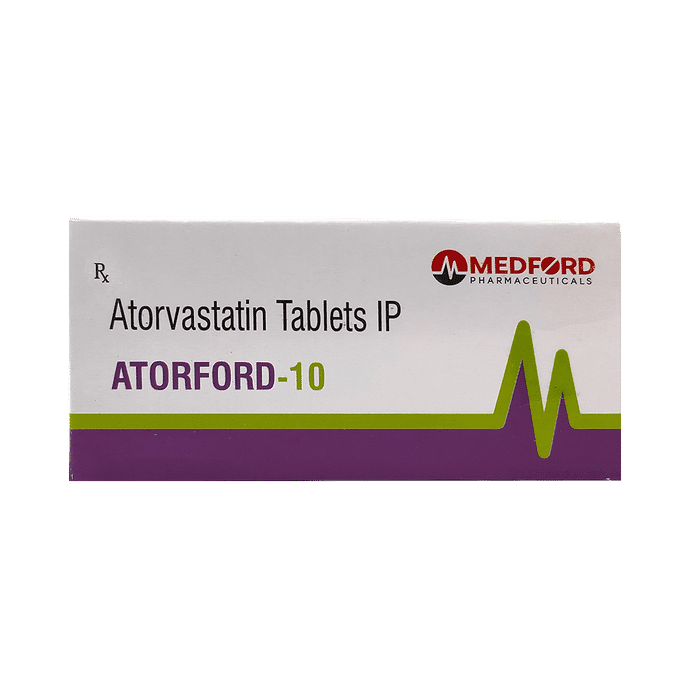 Atorford 10 Tablet – Atorvastatin (10mg) 10 mg by Medford Pharmaceuticals — photo 1 of 4