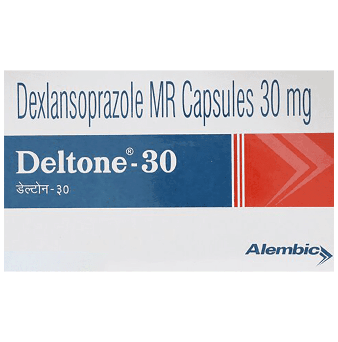 Deltone 30mg Capsule – Dexlansoprazole (30mg) 30 mg by Alembic Pharmaceuticals Ltd — photo 1 of 3