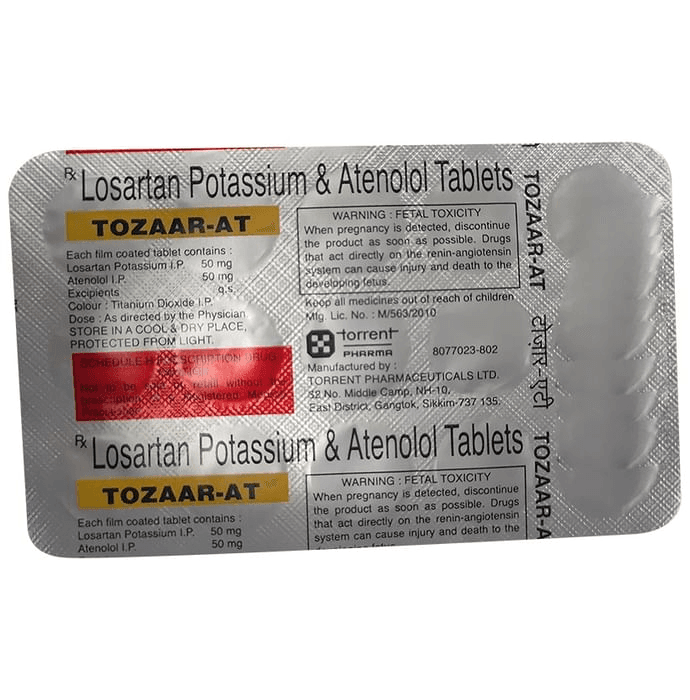 Tozaar-AT Tablet – Atenolol (50mg) by Torrent Pharmaceuticals Ltd — photo 1 of 2