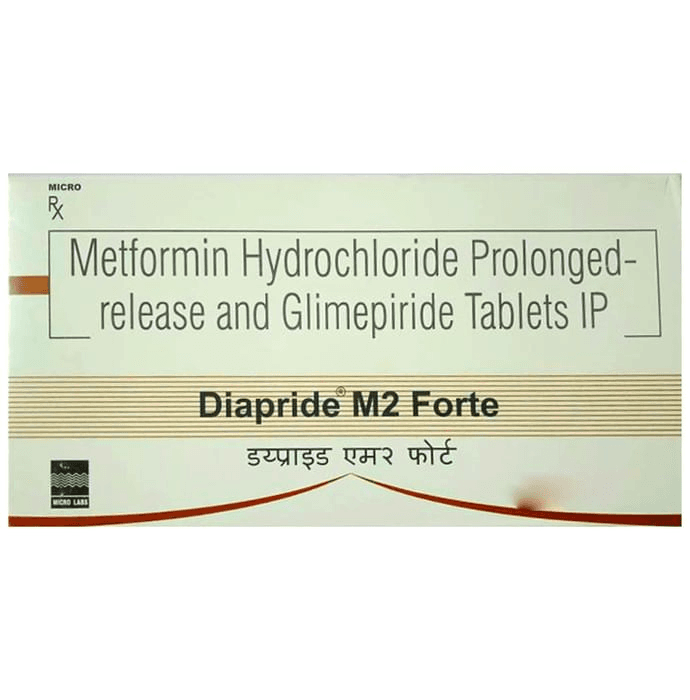 Diapride M2 Forte Tablet PR – Glimepiride (2mg) by Micro Labs Ltd — photo 1 of 4