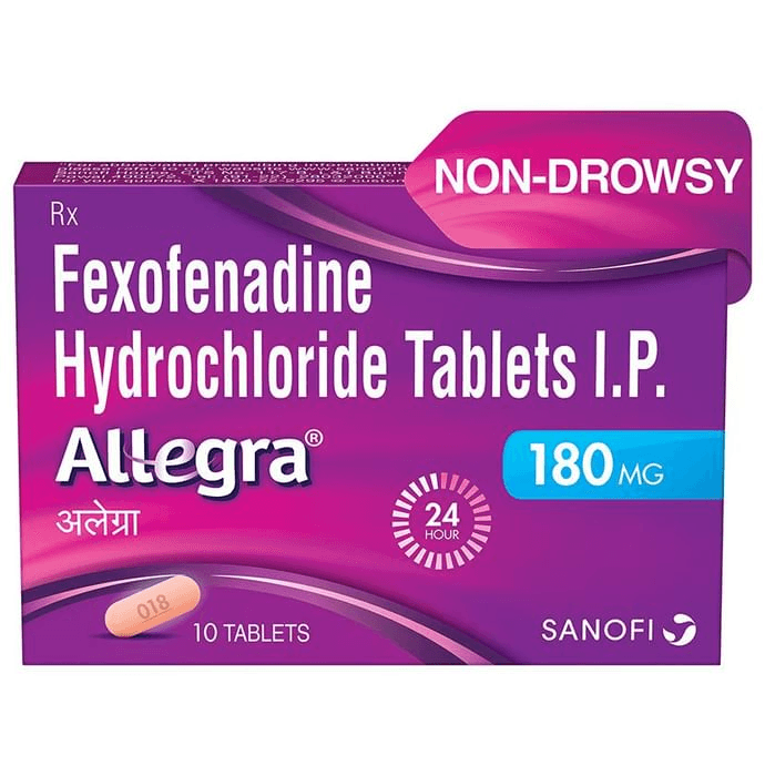 Allegra 180mg Tablet – Fexofenadine (180mg) 180 mg by Sanofi India Ltd — photo 1 of 5
