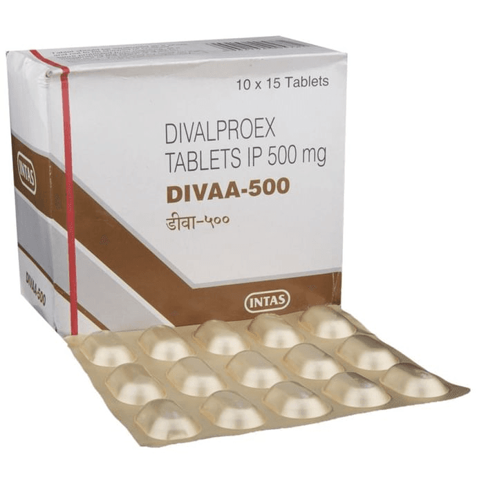 Divaa 500 Tablet – Divalproex (500mg) 500 mg by Intas Pharmaceuticals Ltd — photo 1 of 6
