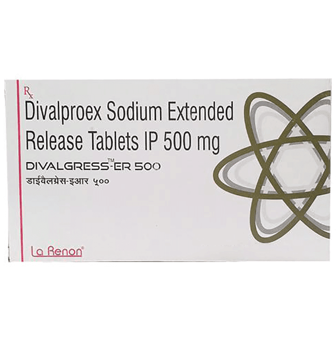 Divalgress ER 500 Tablet – Divalproex (500mg) 500 mg by La Renon Healthcare Pvt Ltd — photo 1 of 3