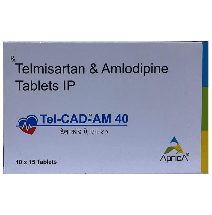 Tel-Cad-AM 40 Tablet – Telmisartan (40mg) 40 mg by Aprica Pharmaceuticals Pvt Ltd — photo 1 of 2