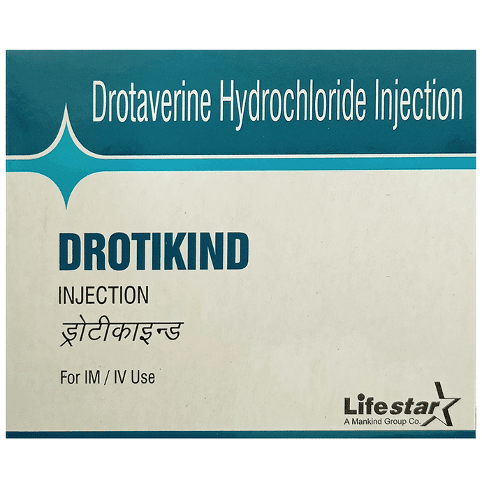 Drotikind Injection – Drotaverine (40mg) by Mankind Pharma Ltd — photo 1 of 3