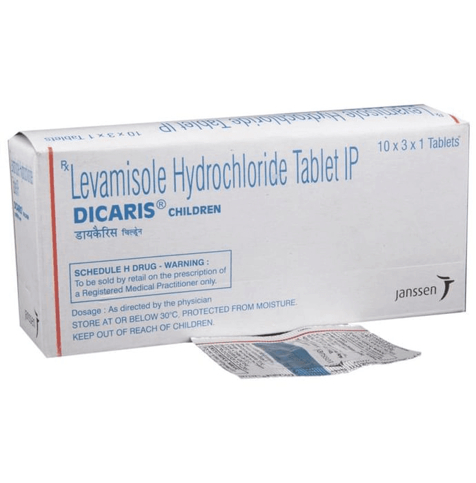 Dicaris Children Tablet – Levamisole (50mg) by Janssen Pharmaceuticals — photo 1 of 5