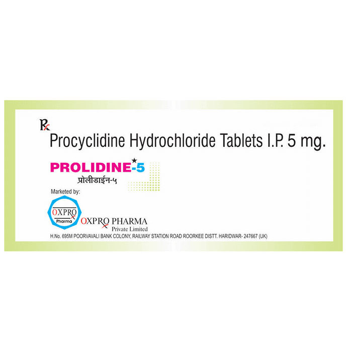 Prolidine 5 Tablet – Procyclidine (5mg) 5 mg by Oxpro Pharma Private Limited