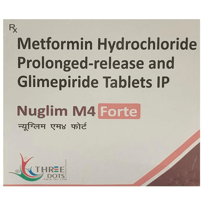 Nuglim M4 Forte Tablet PR – Glimepiride (4mg) by Three Dots Lifescience — photo 1 of 2