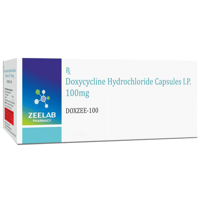 Doxzee 100 Capsule – Doxycycline (100mg) 100 mg by Zeelab Pharmacy Pvt Ltd — photo 1 of 3