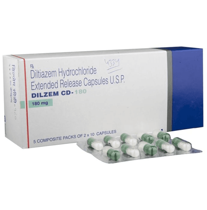 Dilzem CD 180 Capsule ER – Diltiazem (180mg) 180 mg by Torrent Pharmaceuticals Ltd — photo 1 of 6