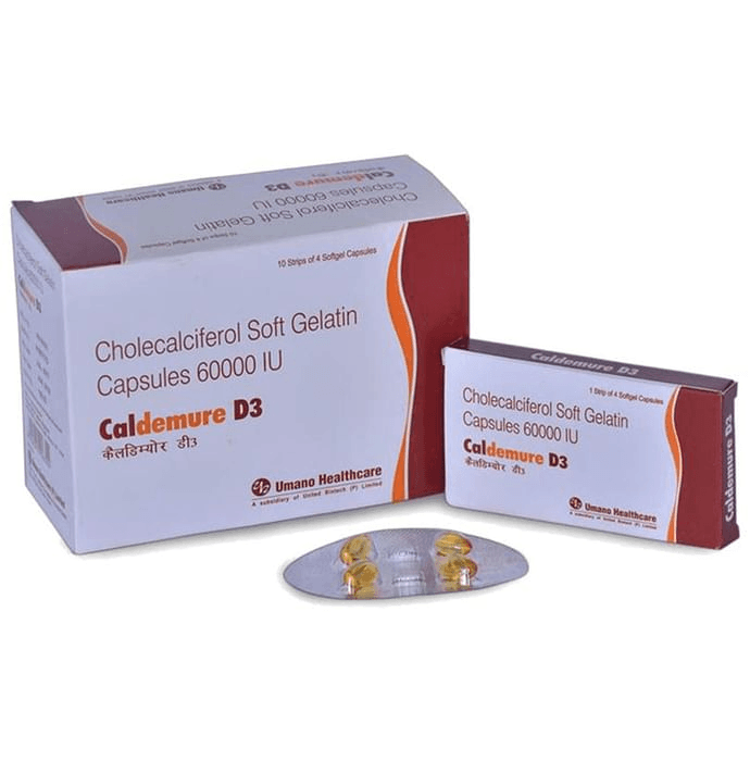 Caldemure D3 Soft Gelatin Capsule – Vitamin D3 (60000IU) by Umano Healthcare Pvt Ltd