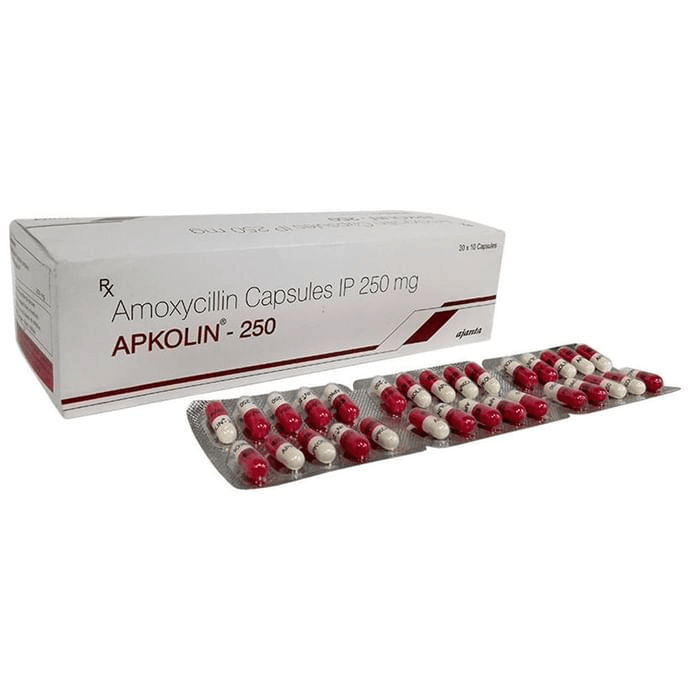 Apkolin 250 Capsule – Amoxycillin (250mg) 250 mg by Ajanta Pharma Ltd
