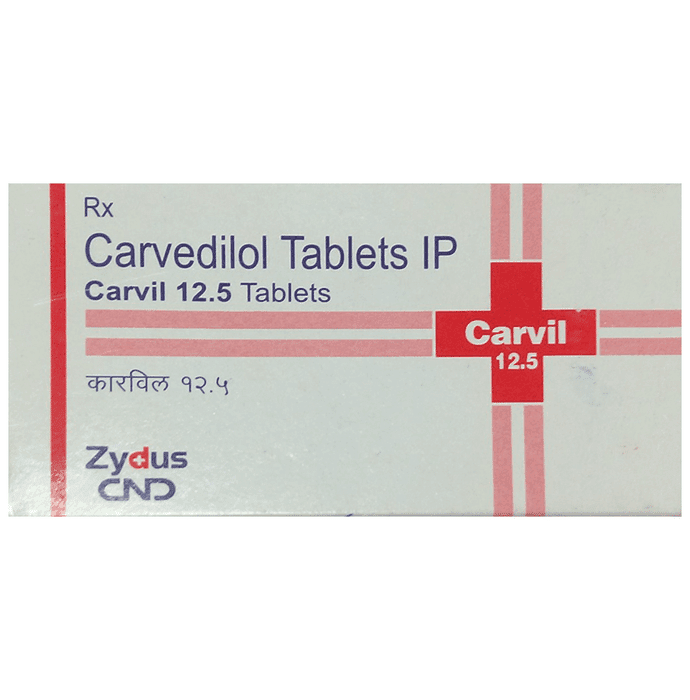 Carvil 12.5 Tablet – Carvedilol (12.5mg) 12.5 mg by Zydus Cadila — photo 1 of 4