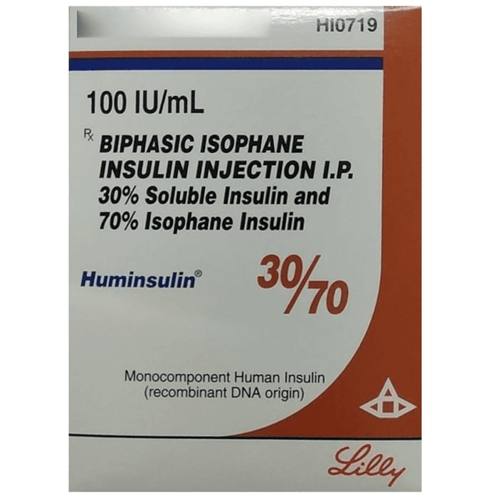 Huminsulin 30/70 100IU/ml Cartridge 3ml – Insulin Isophane (70%) 100 iu by Eli Lilly and Company India Pvt Ltd — photo 1 of 3