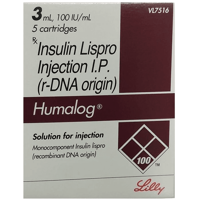 Humalog 100IU/ml Solution for Injection – Insulin Lispro (100IU) 100 iu by Eli Lilly and Company India Pvt Ltd — photo 1 of 2