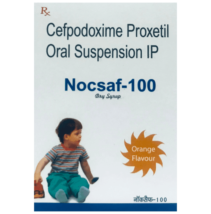 Nocsaf 100 Dry Syrup Orange – Cefpodoxime Proxetil (100mg/5ml) 100 mg by Nocnil Pharma — photo 1 of 2