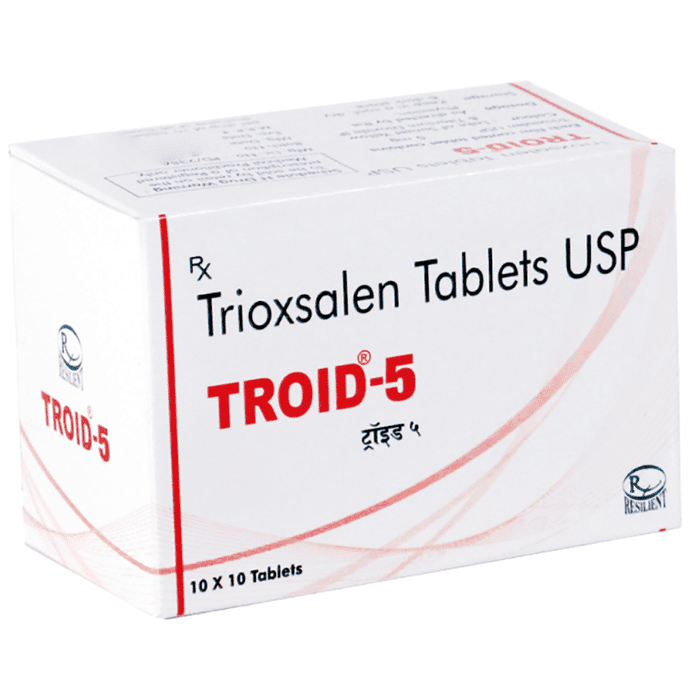 Troid 5mg Tablet – Trioxasalen (5mg) 5 mg by Resilient Cosmecueticals Pvt Ltd