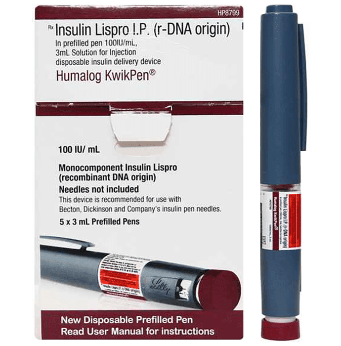 Humalog 100IU/ml Kwikpen – Insulin Lispro (100IU) 100 iu by Eli Lilly and Company India Pvt Ltd — photo 1 of 3