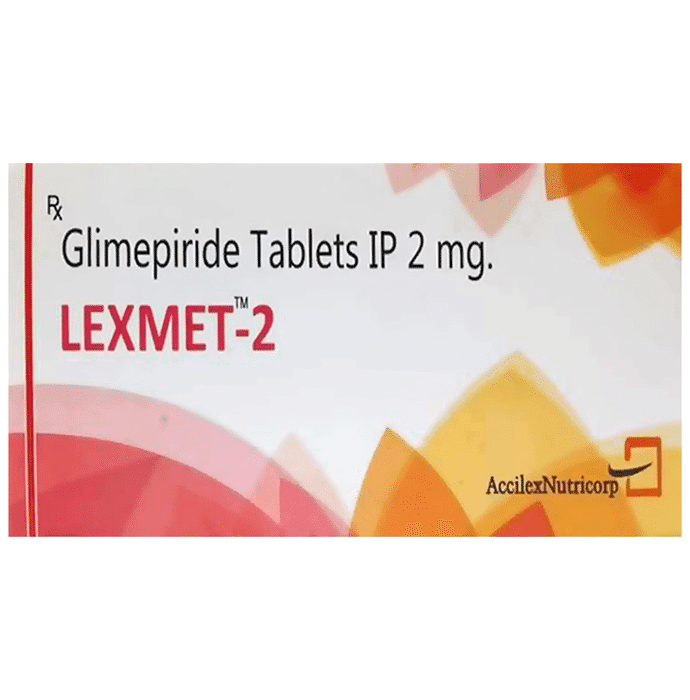 Lexmet 2 Tablet – Glimepiride (2mg) 2 mg by Accilex Diacardo — photo 1 of 2