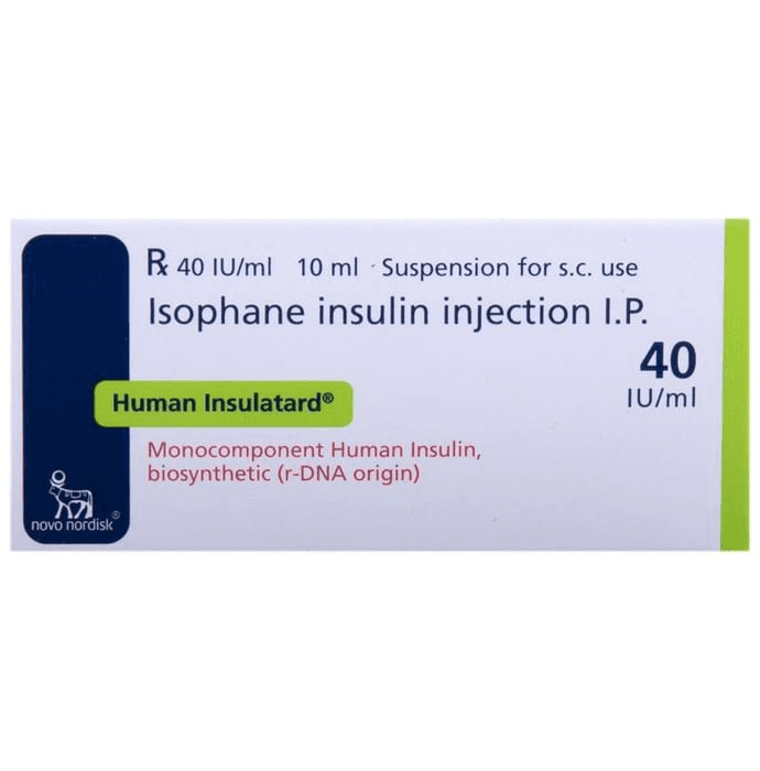 Human Insulatard 40IU/ml Suspension for Injection – Insulin Isophane (40IU) 40 iu by Novo Nordisk India Pvt Ltd — photo 1 of 3