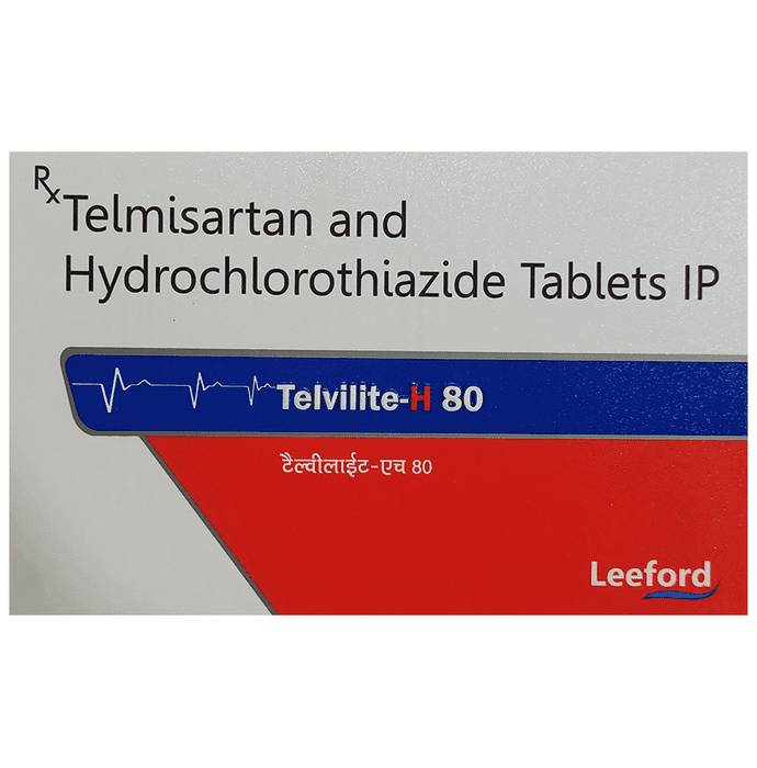 Telvilite H 80 Tablet – Telmisartan (80mg) 80 mg by Leeford Healthcare Ltd — photo 1 of 2