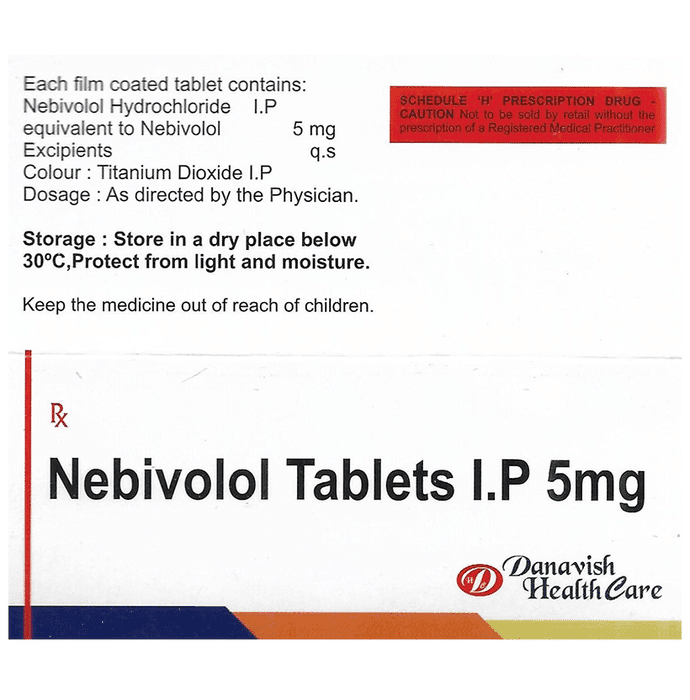 Danavish Nebivolol 5mg Tablet – defe1efa-ffa5-4245-8622-ebe818fed25b by Danavish Healthcare — photo 1 of 3