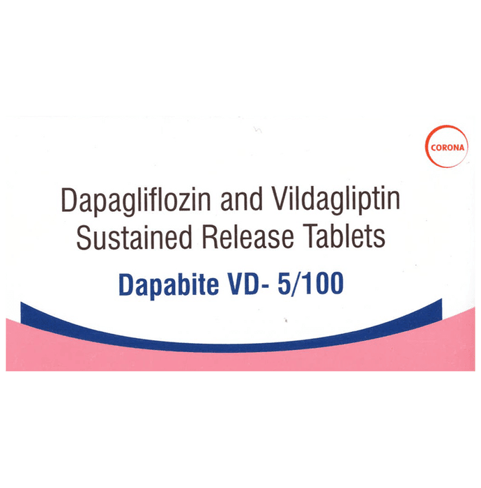 Dapabite VD 5/100 Tablet SR – Dapagliflozin (5mg) 100 mg by Corona Remedies Pvt Ltd — photo 1 of 3