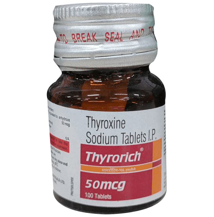 Thyrorich 50mcg Tablet – Thyroxine (50mcg) 50 mcg by Primus Remedies Pvt Ltd — photo 1 of 3